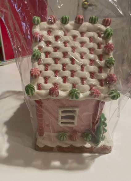 LED Candy House With Gingerbread Cookies Trim
