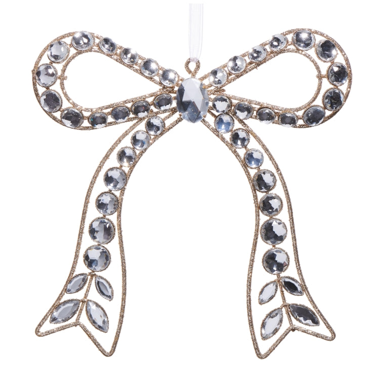 Clear Jeweled Bow Ornament