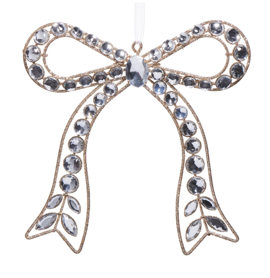 Clear Jeweled Bow Ornament