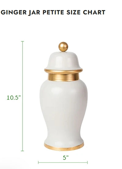 Color Block White Ginger Jar - Petite