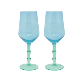 Lilly Pulitzer Wine Glass Set, Mint Condition/Hydrangea Blue