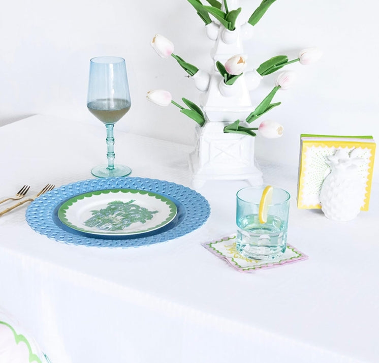 Lilly Pulitzer Wine Glass Set, Mint Condition/Hydrangea Blue