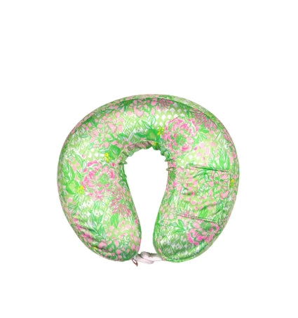 Lilly Pulitzer Neck Pillow and Eye Mask in Lime Feeling Good