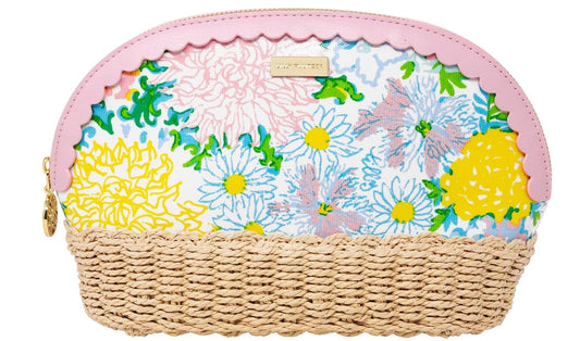 Lilly Pulitzer Scalloped Raffia Zippered Pouch