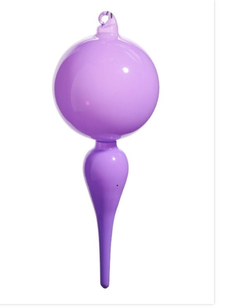 8" Bright Purple Finial Ornament: Set of Two