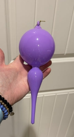 8" Bright Purple Finial Ornament: Set of Two