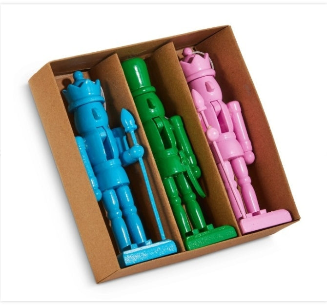 5" Colorful Nutcracker Ornaments: Set of Three