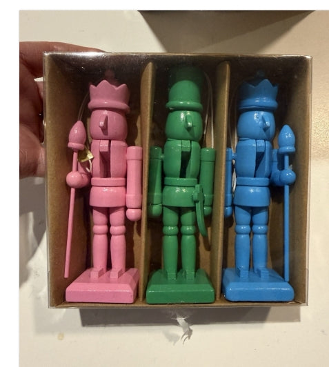5" Colorful Nutcracker Ornaments: Set of Three
