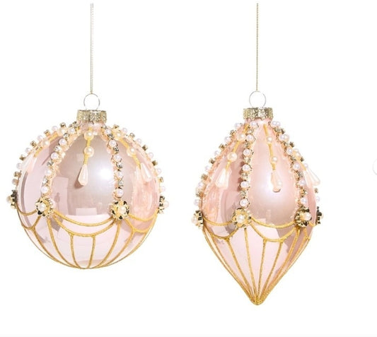 Pink & Pearl Fairground Ornaments: Set of Two