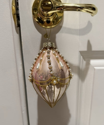 Pink & Pearl Fairground Ornaments: Set of Two