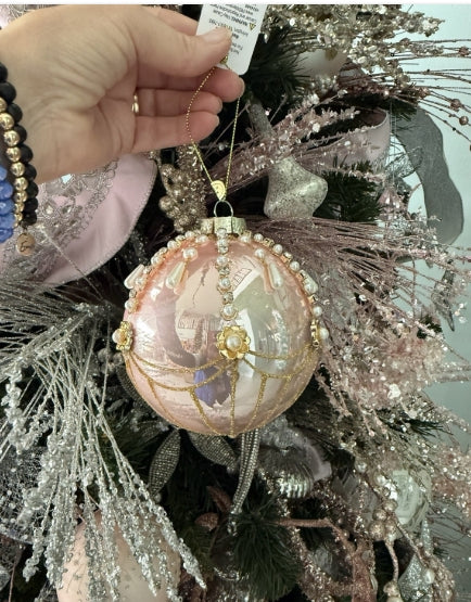 Pink & Pearl Fairground Ornaments: Set of Two