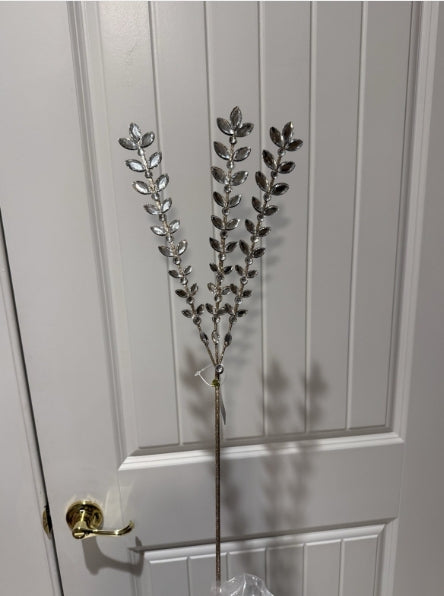 23.5" Crystal Jeweled Spray with Gold Glitter: Set of Two