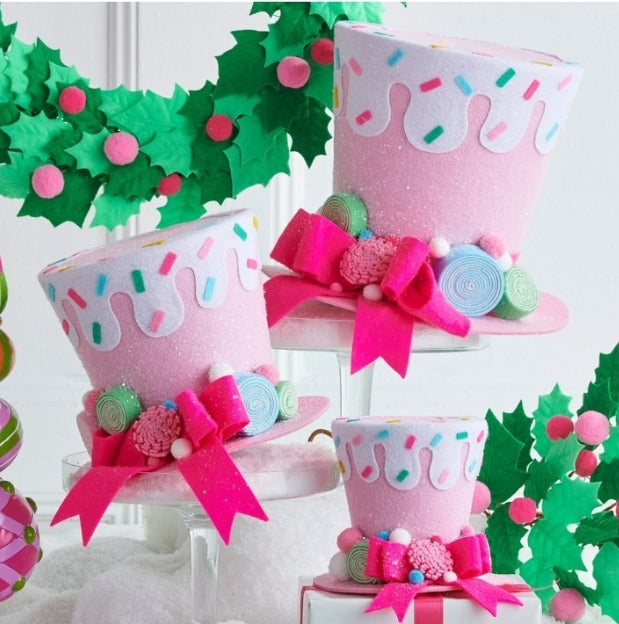 Pink Sprinkles Top Hat Decoration