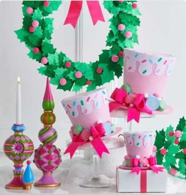 Pink Sprinkles Top Hat Decoration