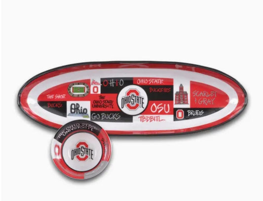 Ohio State Buckeyes Chip And Dip Serving Set