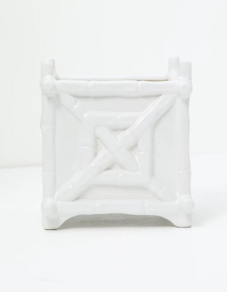 Lilly Pulitzer Resort White Bamboo Square Planter