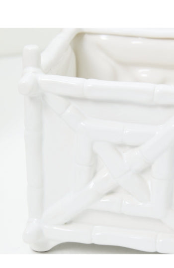 Lilly Pulitzer Resort White Bamboo Square Planter