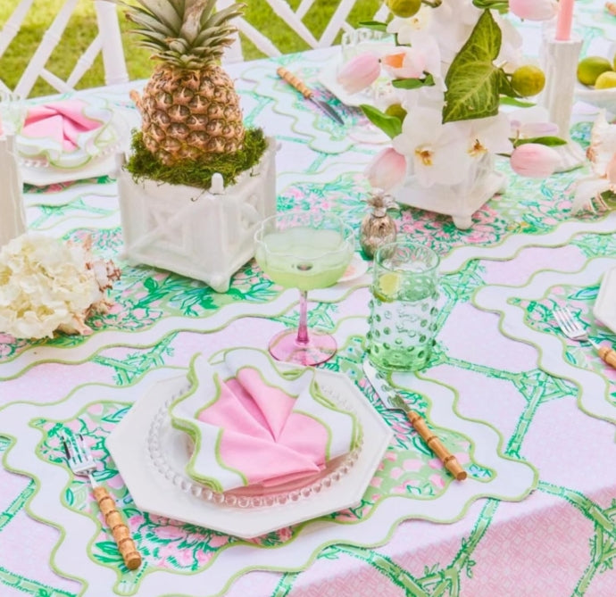 Lilly Pulitzer Resort White Bamboo Square Planter