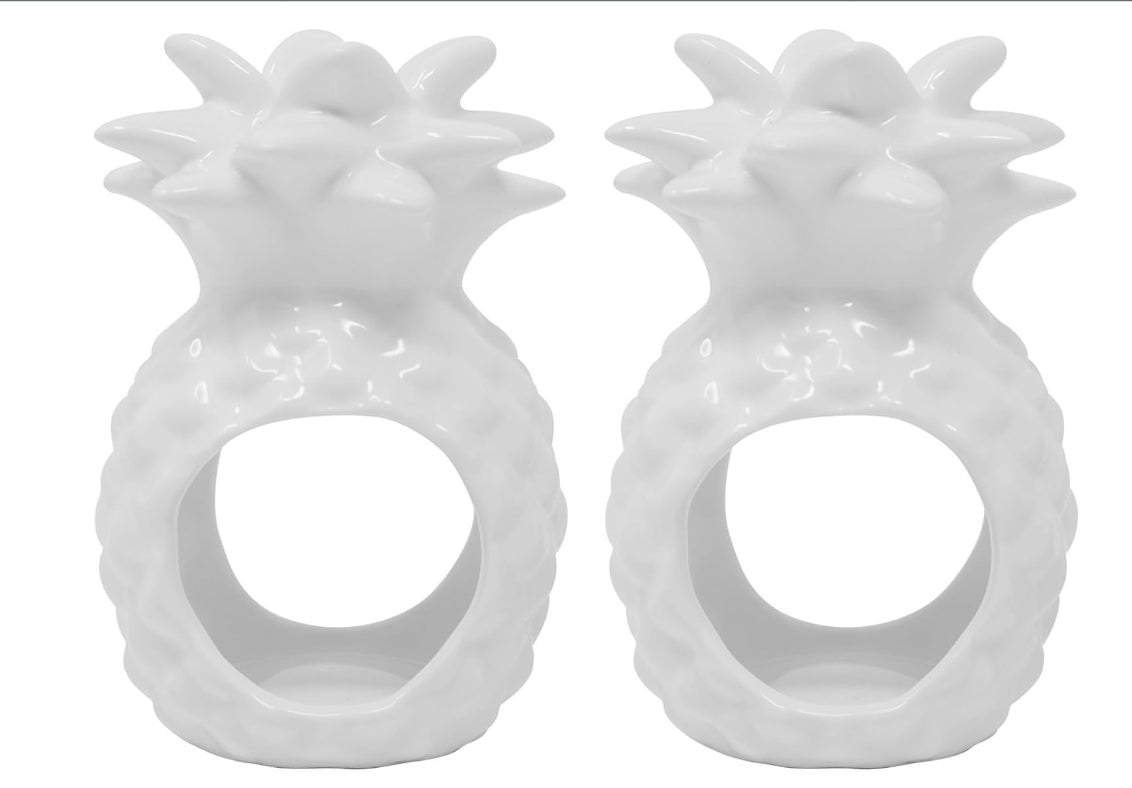 Lilly Pulitzer Ceramic Pineapple Napkin Rings: Set of Two