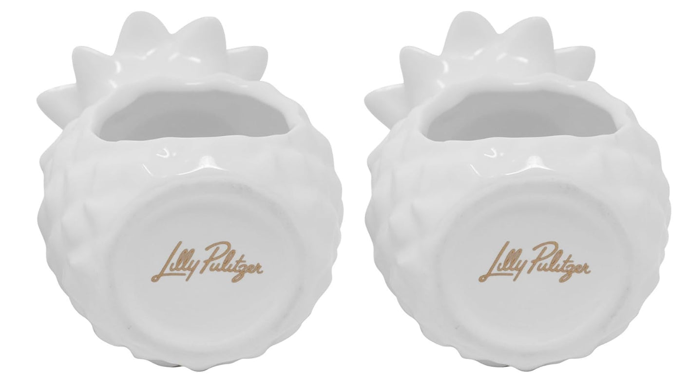 Lilly Pulitzer Ceramic Pineapple Napkin Rings: Set of Two