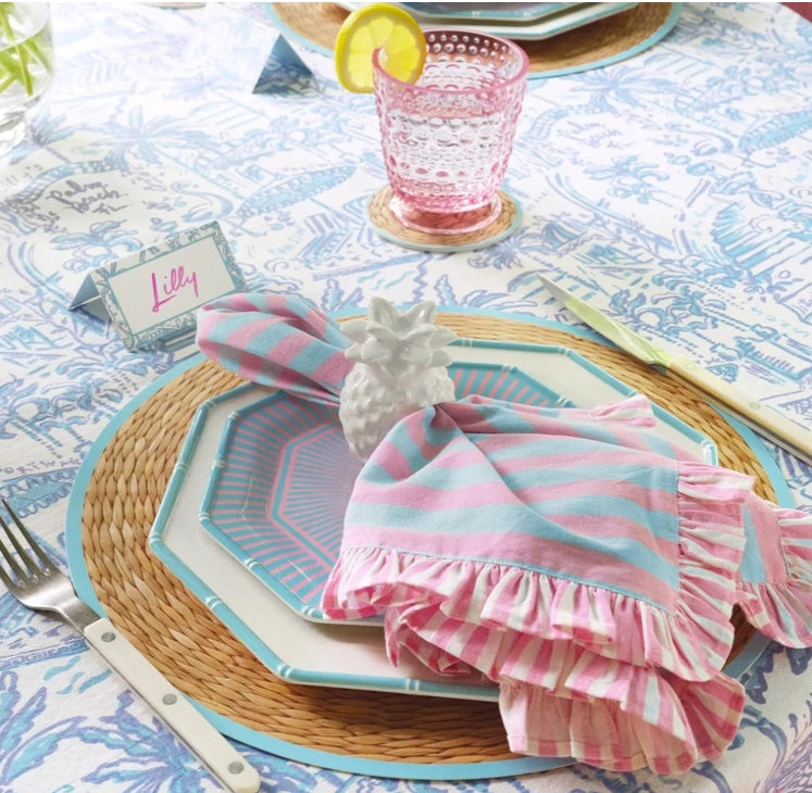 Lilly Pulitzer Ceramic Pineapple Napkin Rings: Set of Two