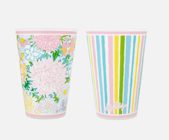 Lilly Pulitzer Pool Cup Set In Lilly Garden Home: Set of Six