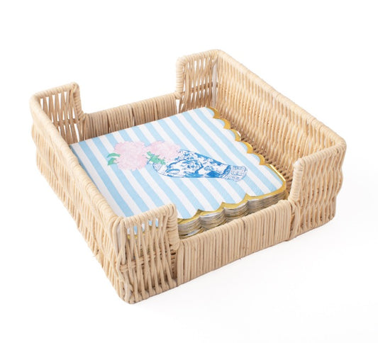 Natural Woven Rattan Beverage Napkin Tray