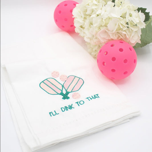 Pickleball Embroidered Bar Towel Set of Two