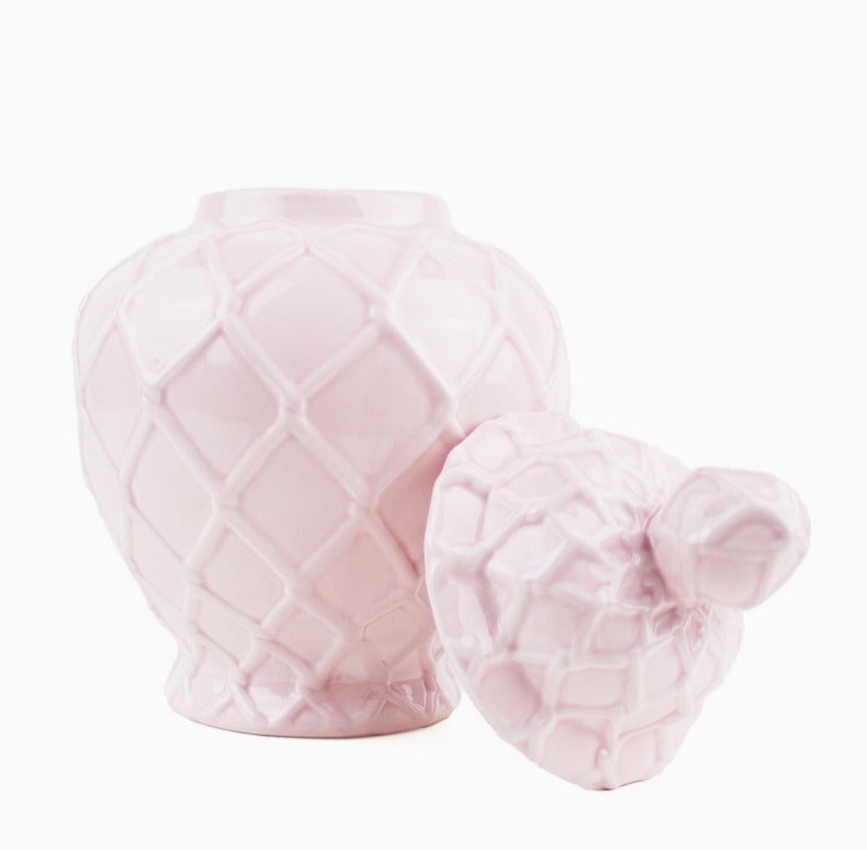 Pink Textured Ginger Jars: Mult. Sizes Available