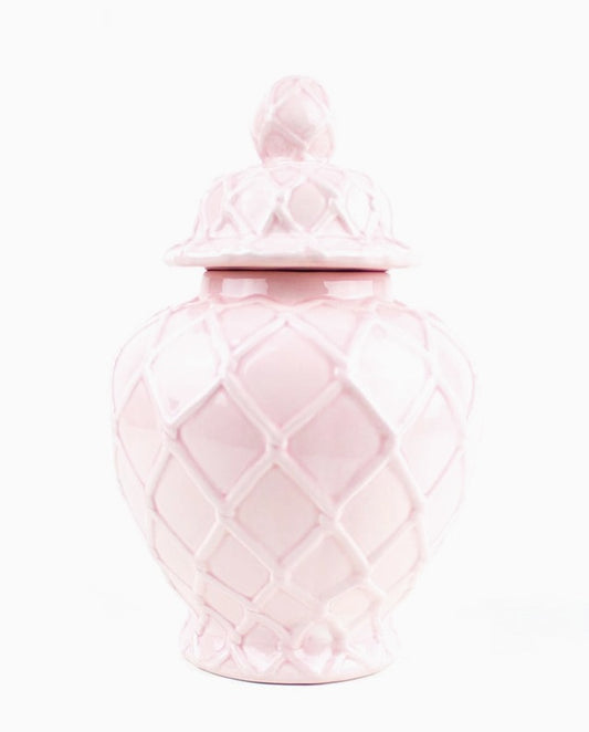 Pink Textured Ginger Jars: Mult. Sizes Available