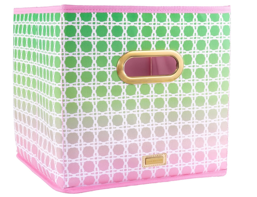 Lilly Pulitzer Small Collapsible Bin In Caning Pattern