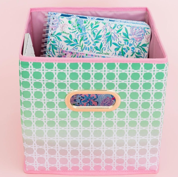 Lilly Pulitzer Small Collapsible Bin In Caning Pattern