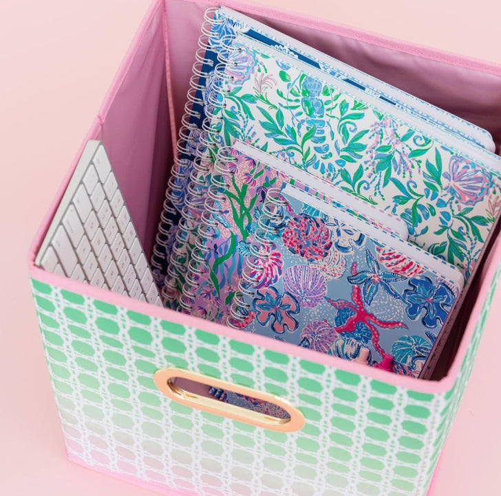 Lilly Pulitzer Small Collapsible Bin In Caning Pattern
