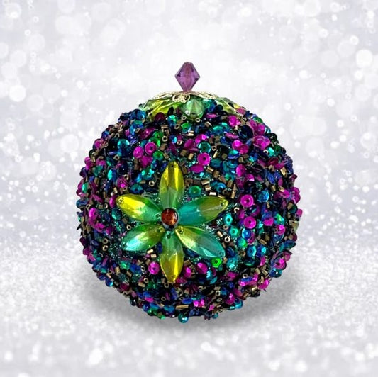 New! Jeweled Flower Peacock Ornaments: Set of Three
