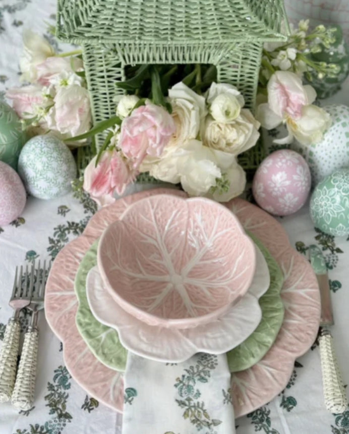Soft Pink Cabbage Dinner Plates: Set of Four