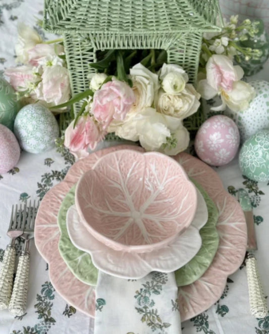 Soft Pink Cabbage Dinner Plates: Set of Four