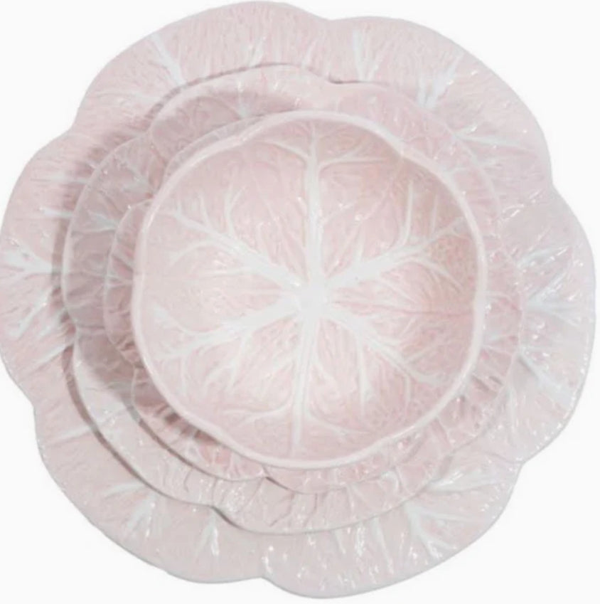 Soft Pink Cabbage Dinner Plates: Set of Four