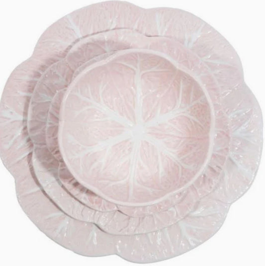 Soft Pink Cabbage Dinner Plates: Set of Four