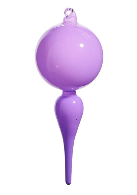 8" Bright Purple Finial Ornament: Set of Two