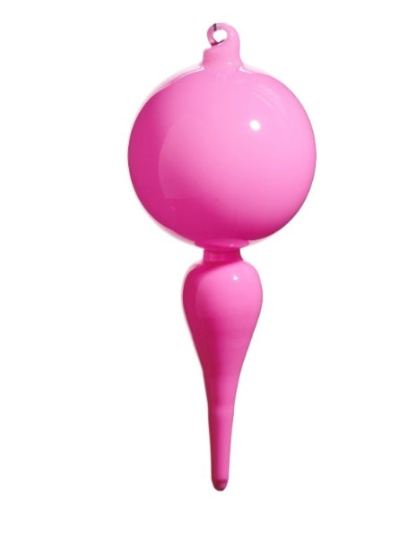 8" Bright Pink Finial Ornament: Set of Two