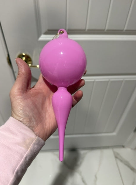 8" Bright Pink Finial Ornament: Set of Two