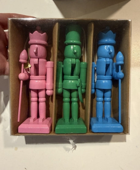 5" Colorful Nutcracker Ornaments: Set of Three