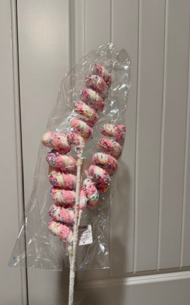 29.5" Pink and White Sprinkled Candy Twirl Christmas Tree Spray: Set of Two