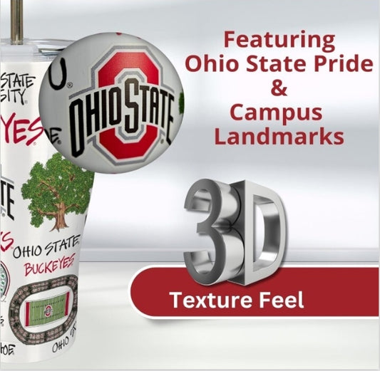 Ohio State 30oz Stainless Steel 3D Icon Travel Tumbler