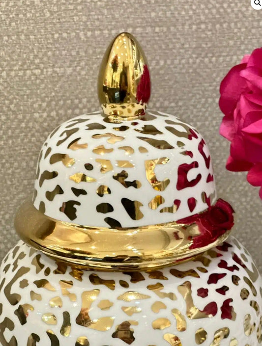 Leopard Print Ginger Jar: Large