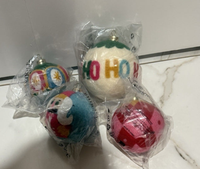 "Ho Ho Ho" Assorted Ornaments: Set of Four