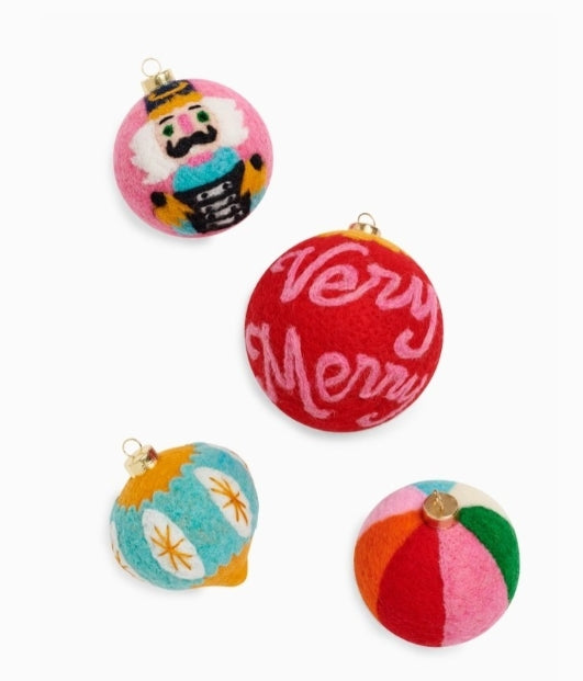 Very Merry Assorted Ornaments: Set of Four