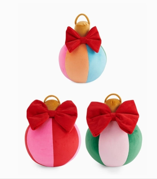 Assorted Set of Three Festive Bauble Pillows