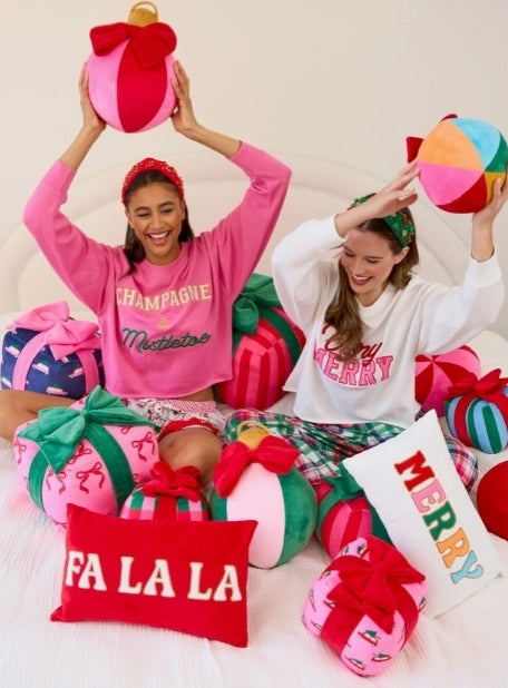 Assorted Set of Three Festive Bauble Pillows