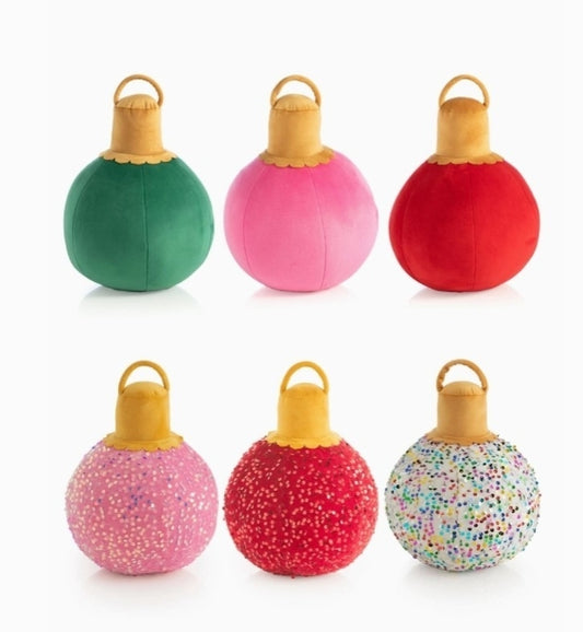 Assorted Set of Six Festive Bauble Pillows